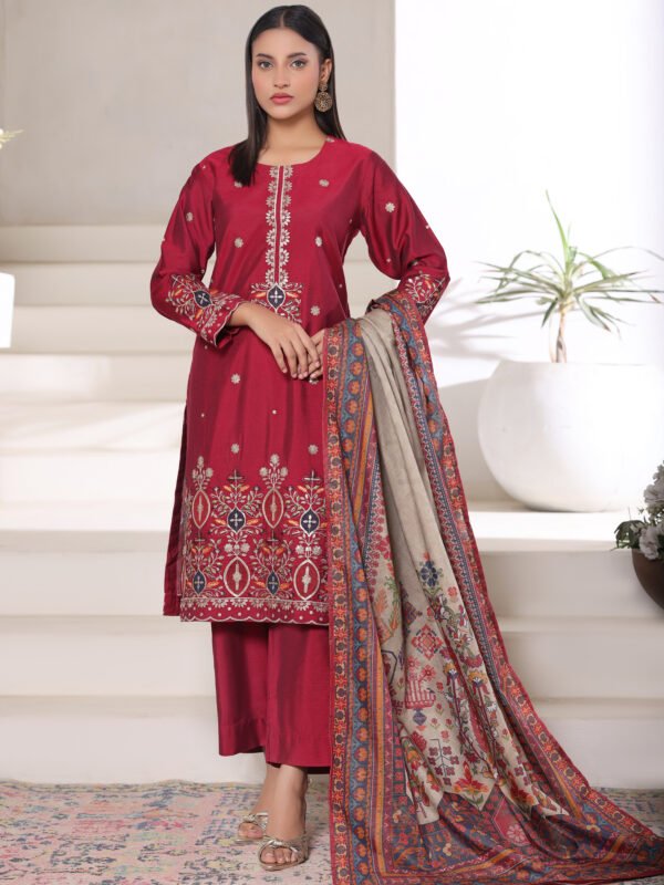 3 Pcs Embroidered Suit (stiched)