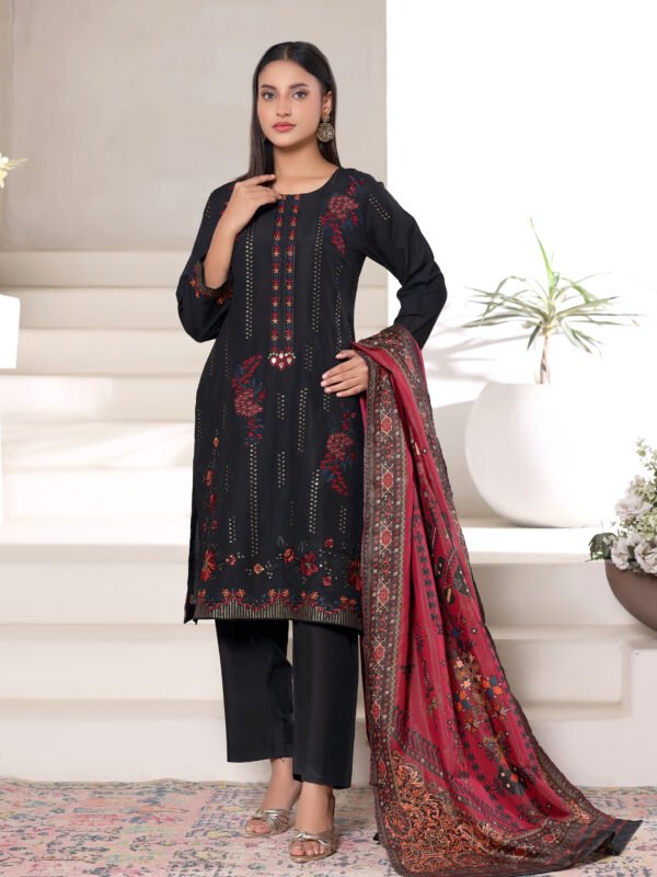 3 Pcs Embroidered Suit (Stiched)