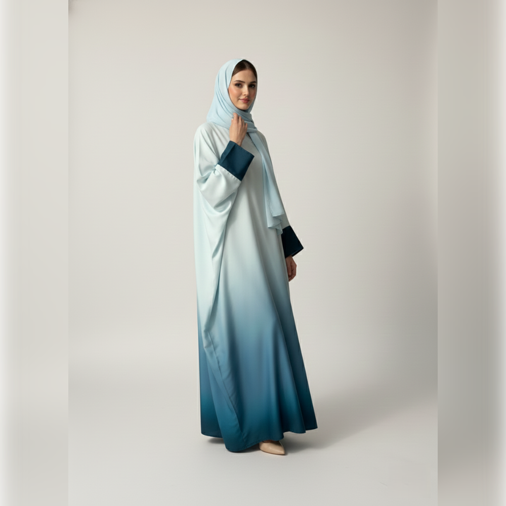 2 Tone Mint Abaya - Image 2