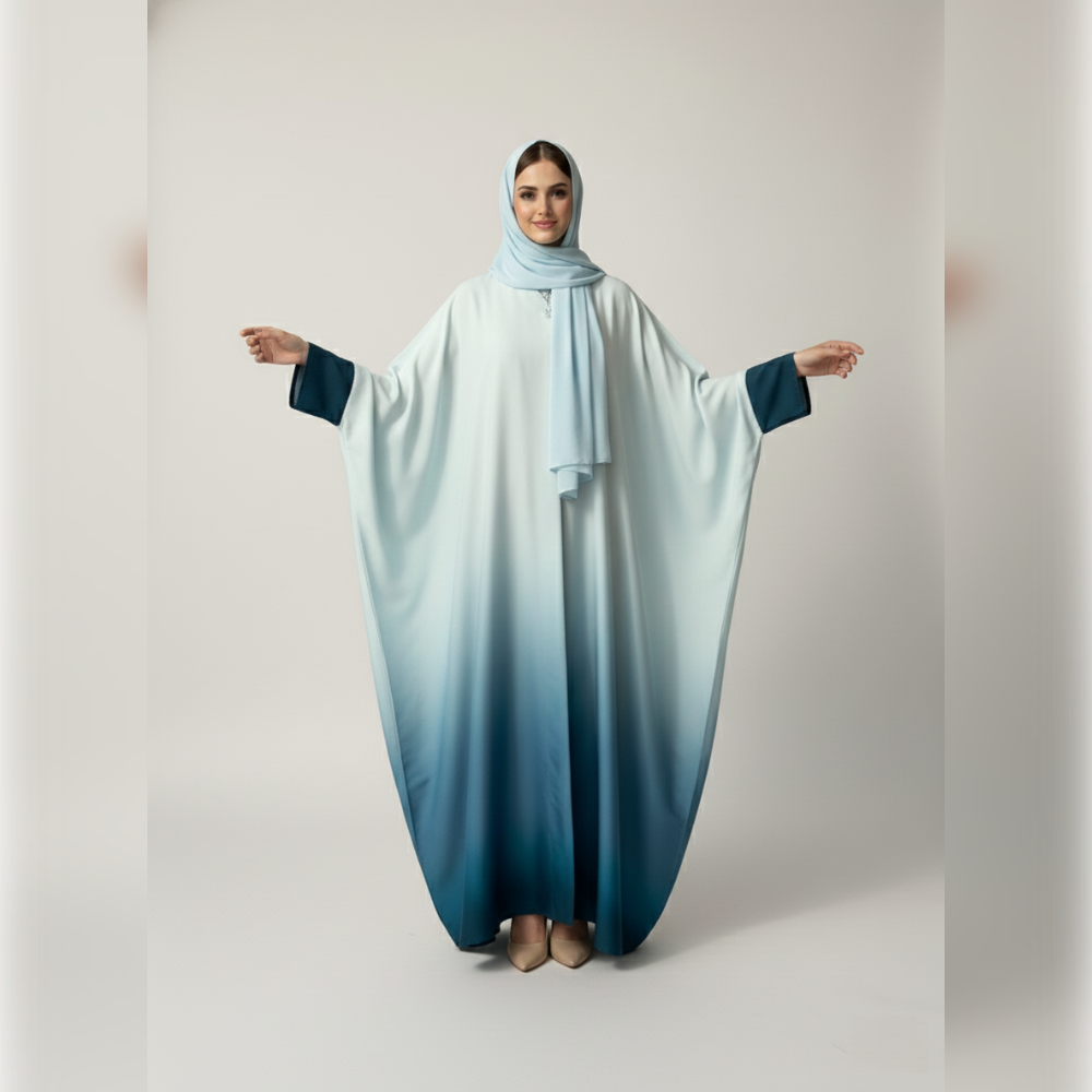 2 Tone Mint Abaya - Image 3