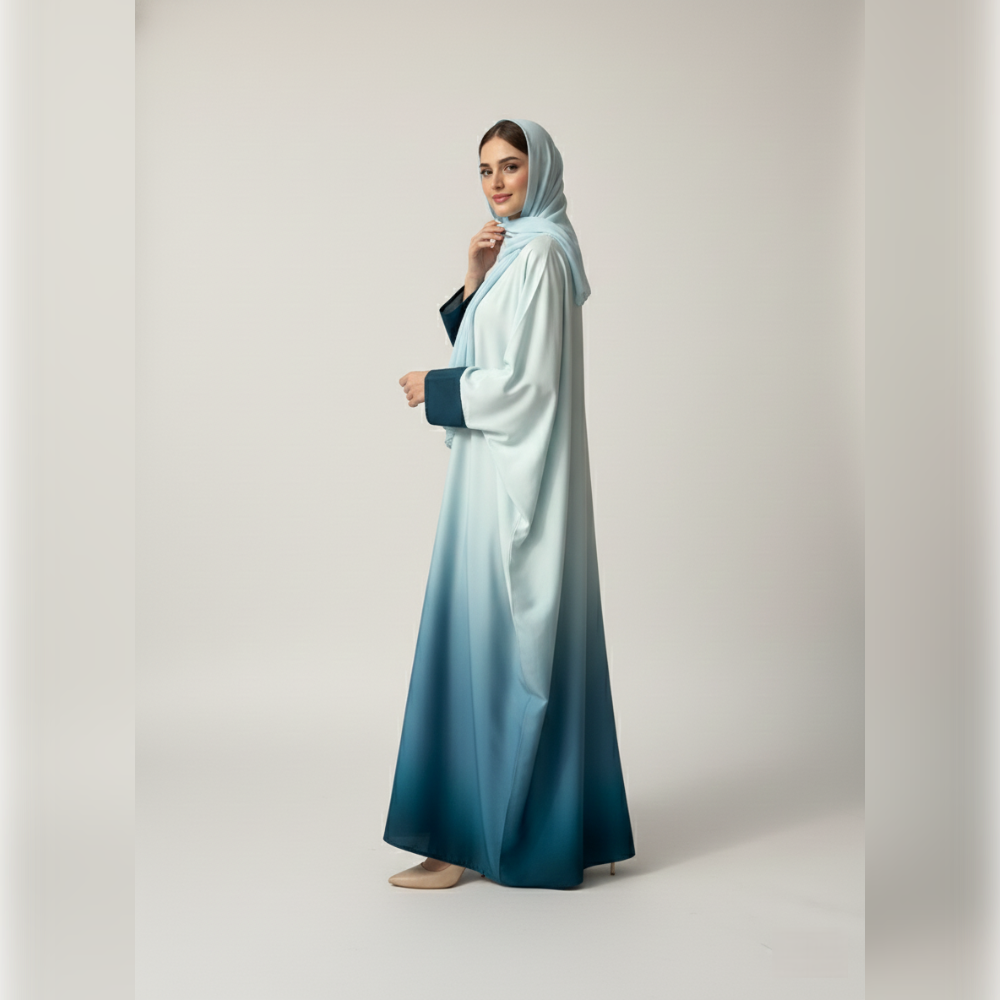 2 Tone Mint Abaya - Image 4