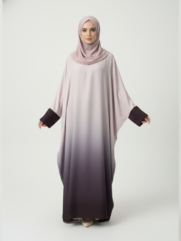 2 Tone Muave/Brown Abaya
