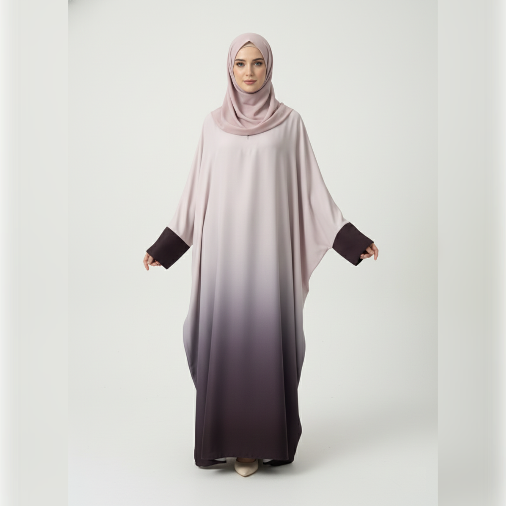 2 Tone Muave/Brown Abaya