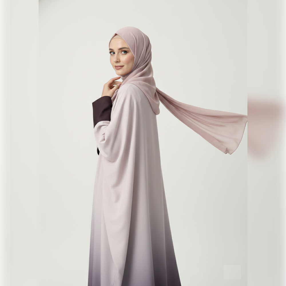2 Tone Muave/Brown Abaya - Image 3