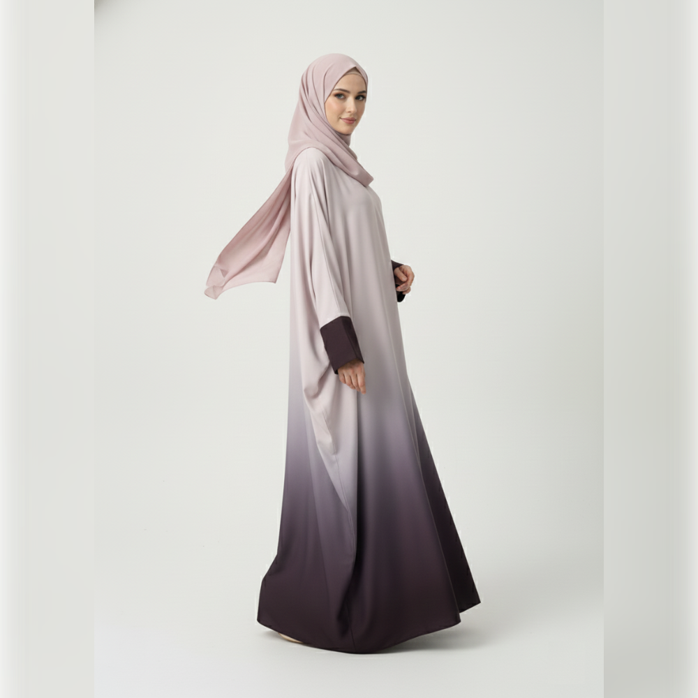 2 Tone Muave/Brown Abaya - Image 4