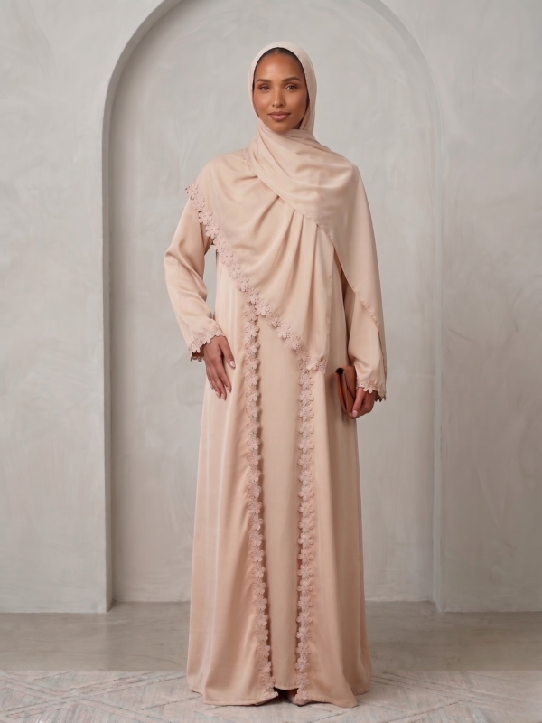 Petal Cream Abaya
