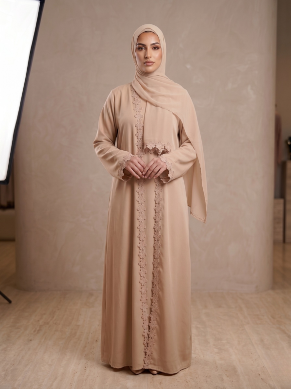 Petal Beige Abaya