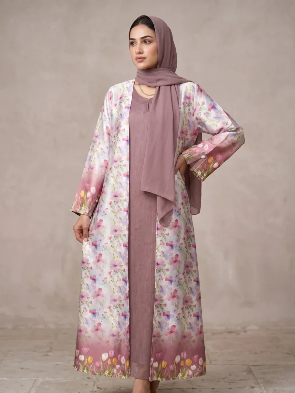 Pastel Petals Abaya