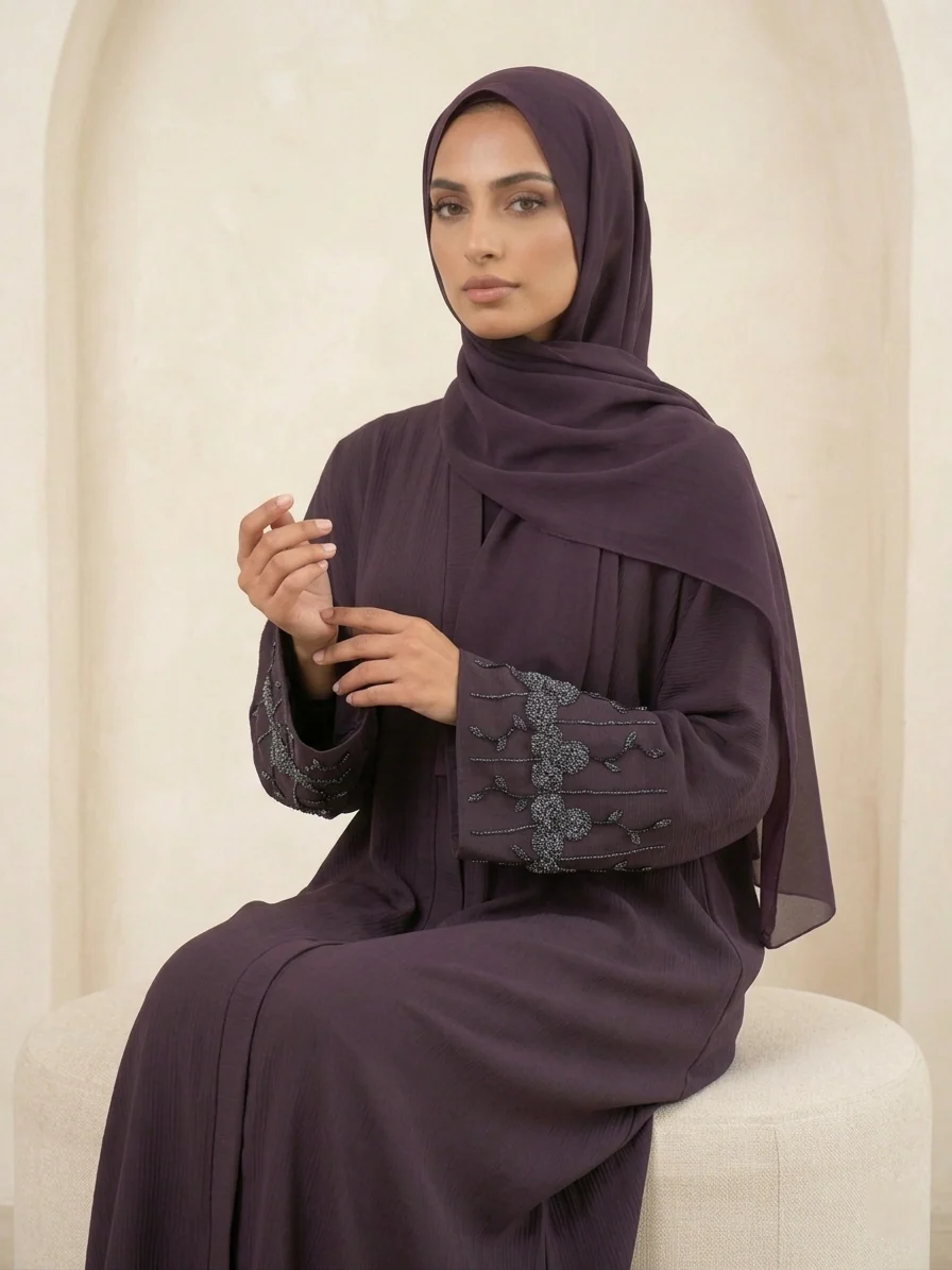 Royal Plum Abaya - Image 3