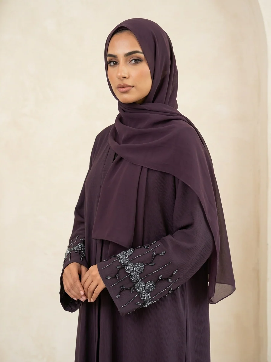 Royal Plum Abaya - Image 2