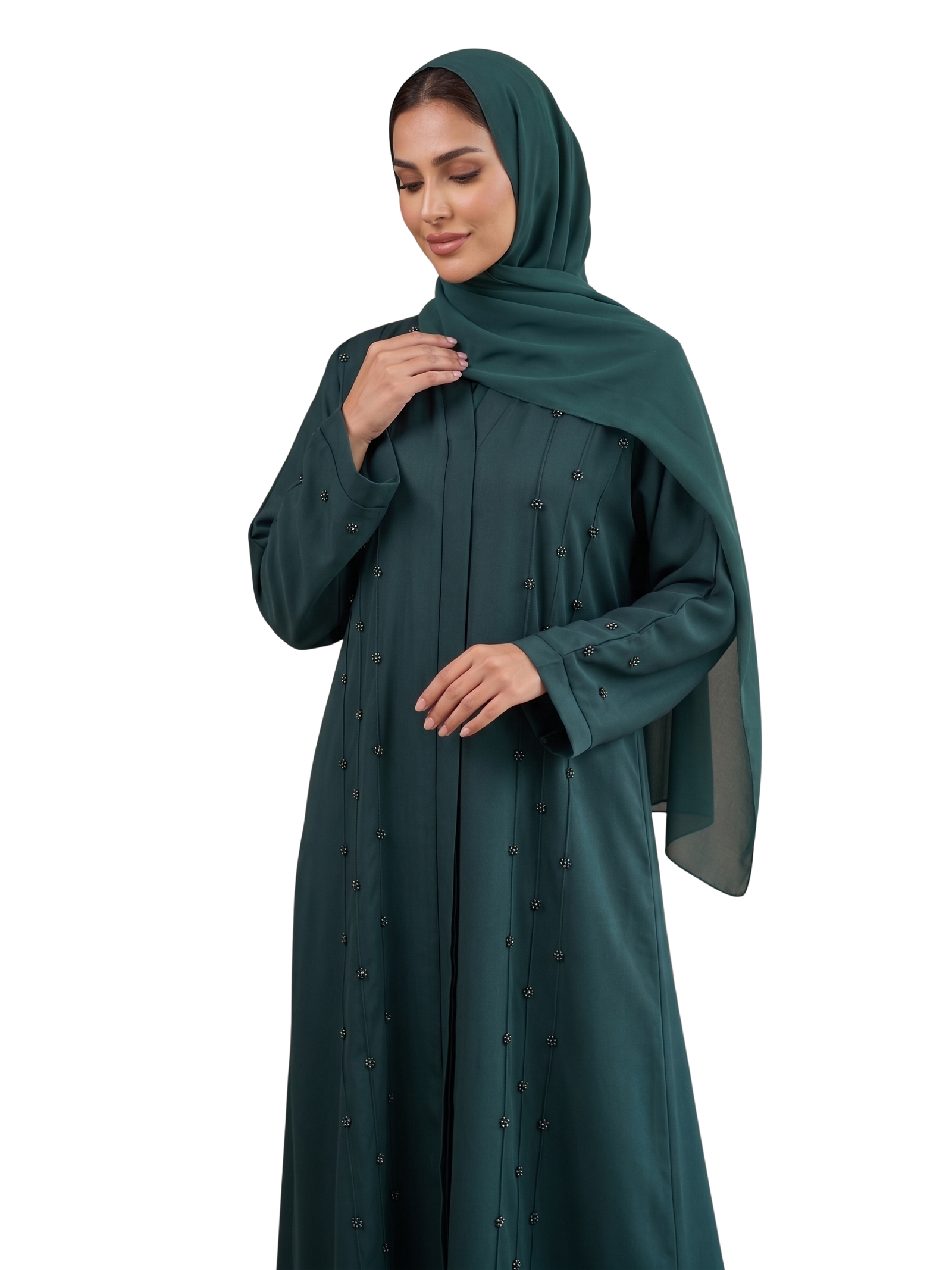 Royal Emerald Abaya - Image 3
