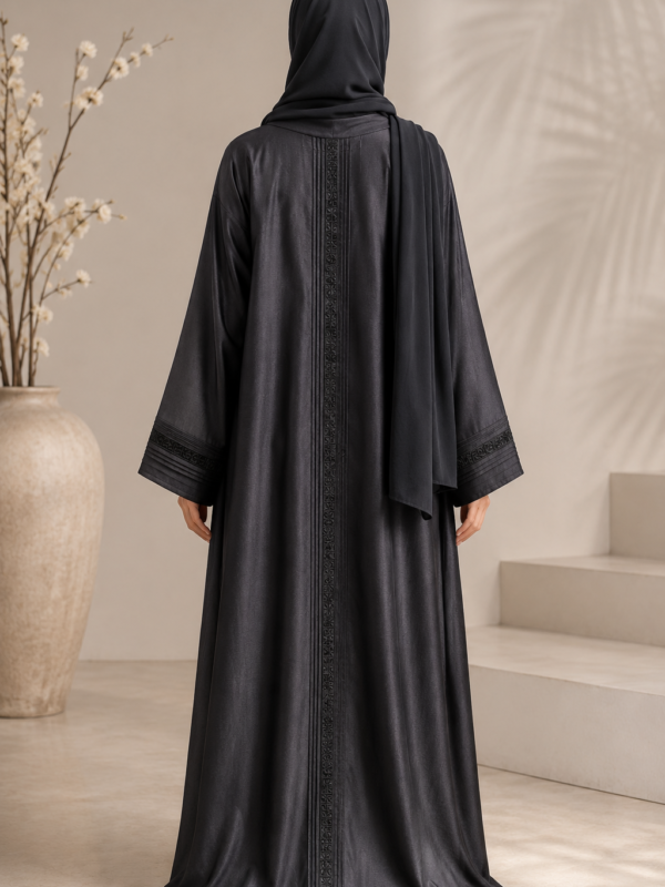 Charcoal Pleated Abaya