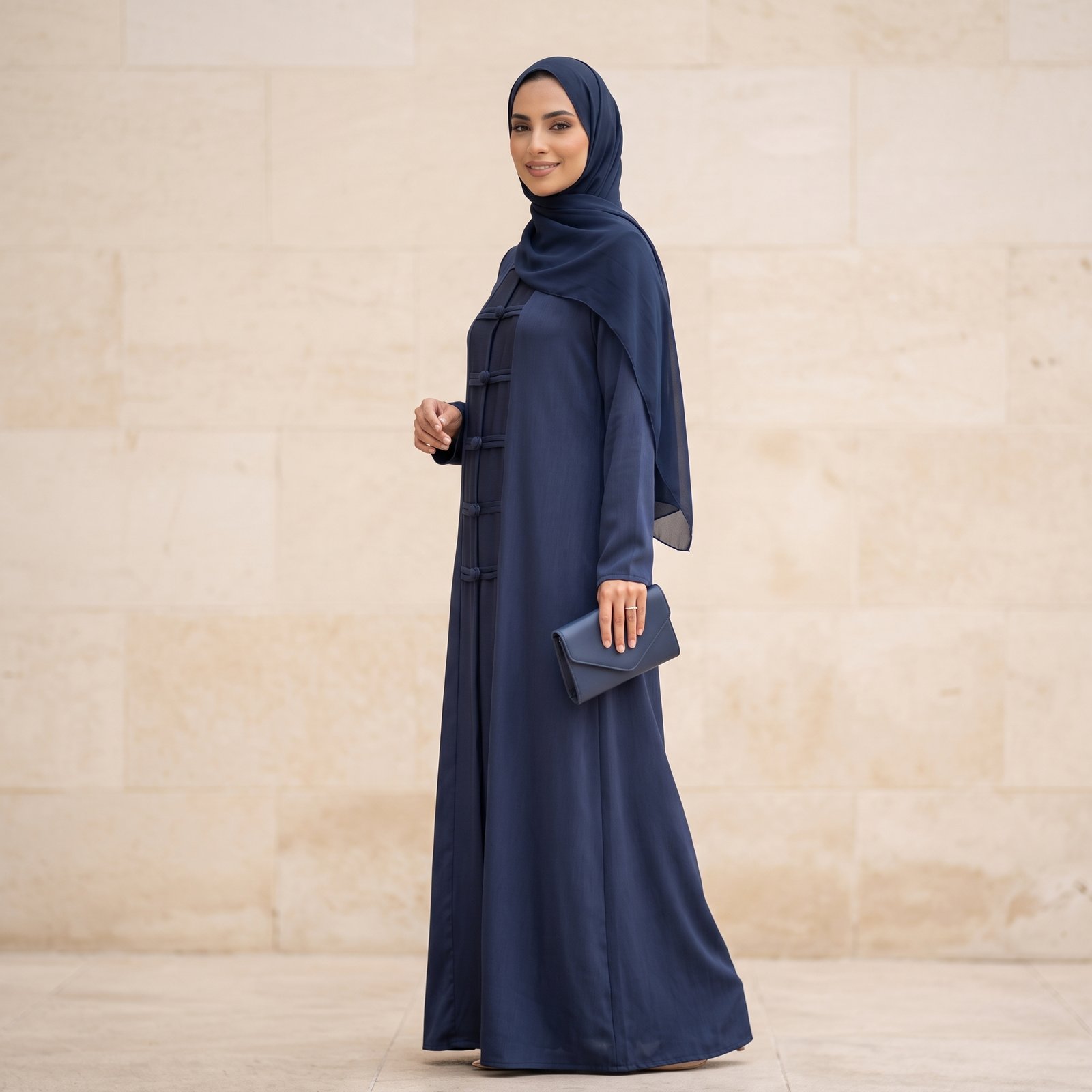 Elegant Blue Abaya - Image 2